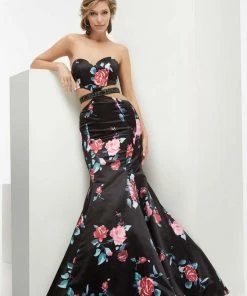 Jasz Couture - Floral Strapless Mermaid Gown 5917