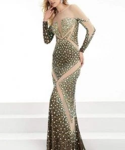 Jasz Couture - Rhinestone-accented Sheath Dress 5906