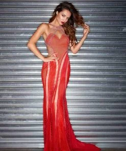 Jasz Couture - Textured Cutout Gown 5902