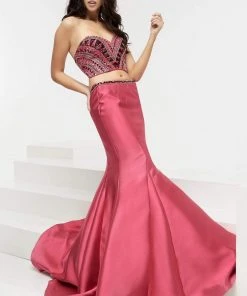 Jasz Couture - Two-Piece Strapless Mermaid Gown 6082