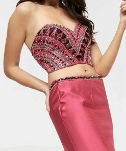 Jasz Couture - Two-Piece Strapless Mermaid Gown 6082