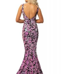 Johnathan Kayne - 2106 Sleeveless V Neck Sequin Velvet Mermaid Gown 18 Johnathan Kayne - 2106 Sleeveless V Neck Sequin Velvet Mermaid Gown