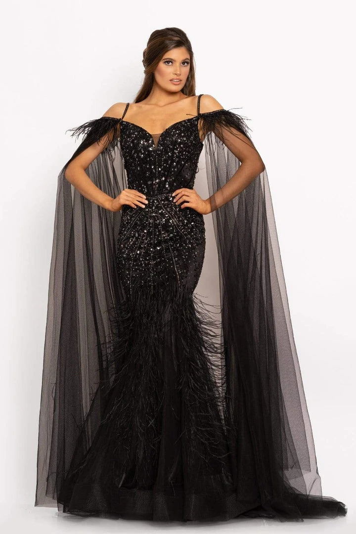 Johnathan Kayne - 2173 Beaded Sweetheart Feathered Trumpet Dress 3 Johnathan Kayne - 2173 Beaded Sweetheart Feathered Trumpet Dress
