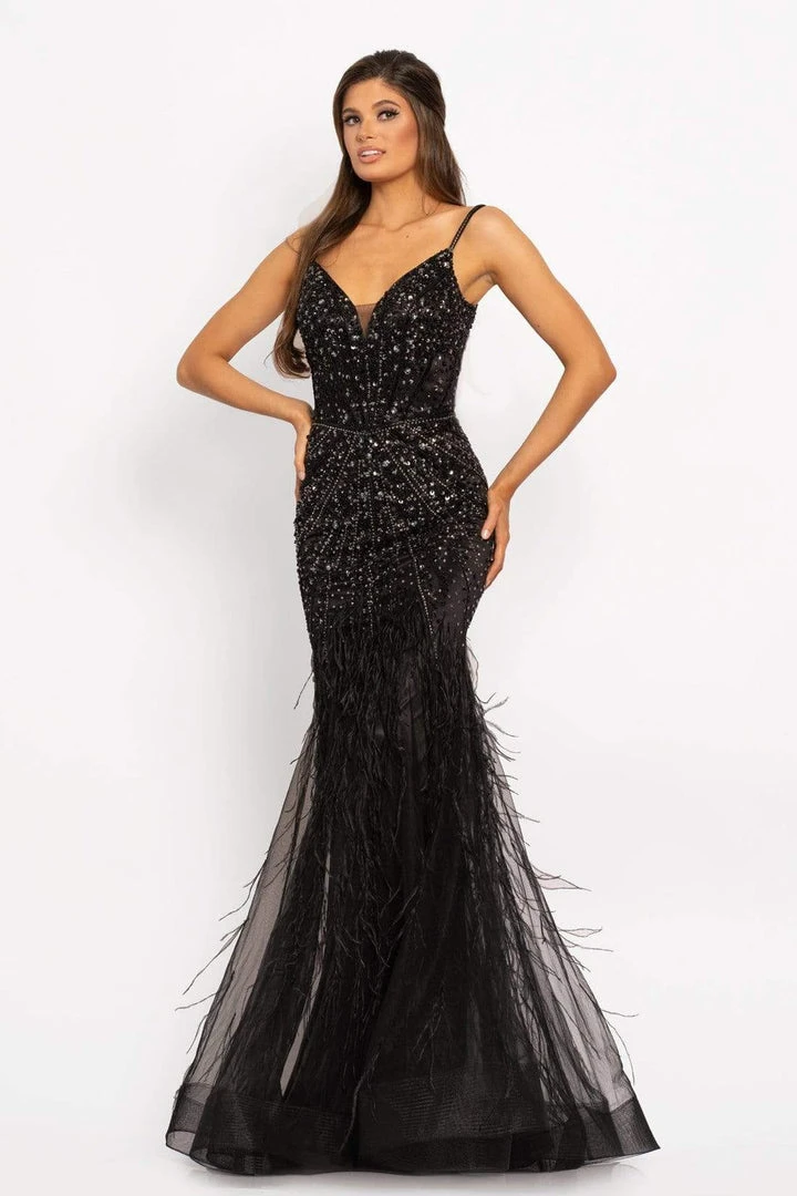 Johnathan Kayne - 2173 Beaded Sweetheart Feathered Trumpet Dress 4 Johnathan Kayne - 2173 Beaded Sweetheart Feathered Trumpet Dress