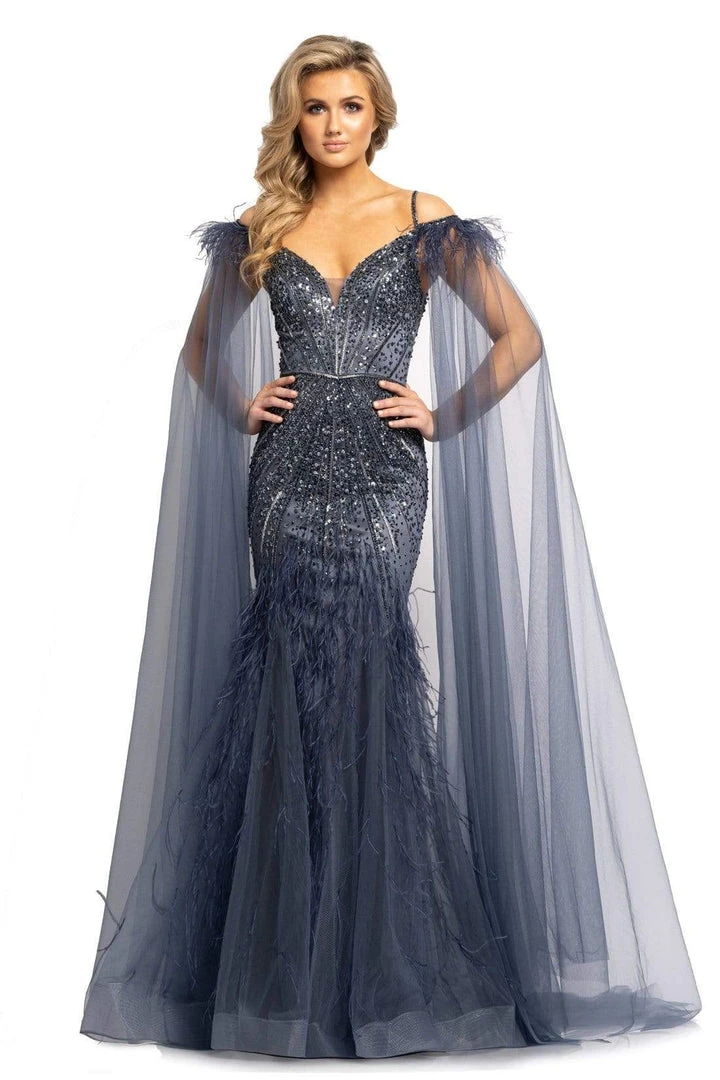 Johnathan Kayne - 2173 Beaded Sweetheart Feathered Trumpet Dress 5 Johnathan Kayne - 2173 Beaded Sweetheart Feathered Trumpet Dress