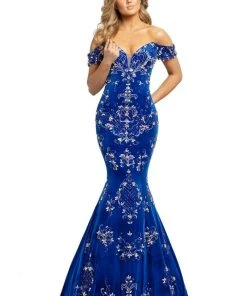 Johnathan Kayne - 2176 Crystal Embellished Off Shoulder Long Dress