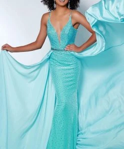 Johnathan Kayne - 2400 Deep V Velvet Gown