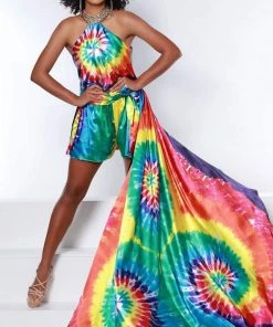 Johnathan Kayne - 2446 Multi-Color Halter Romper