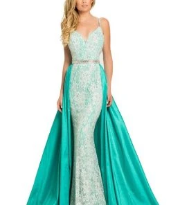 Johnathan Kayne - 7242 Embellished V-neck Sheath Dress