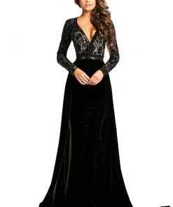 Johnathan Kayne - 8013 Embellished Lace Velvet Gown 13 Johnathan Kayne - 8013 Embellished Lace Velvet Gown