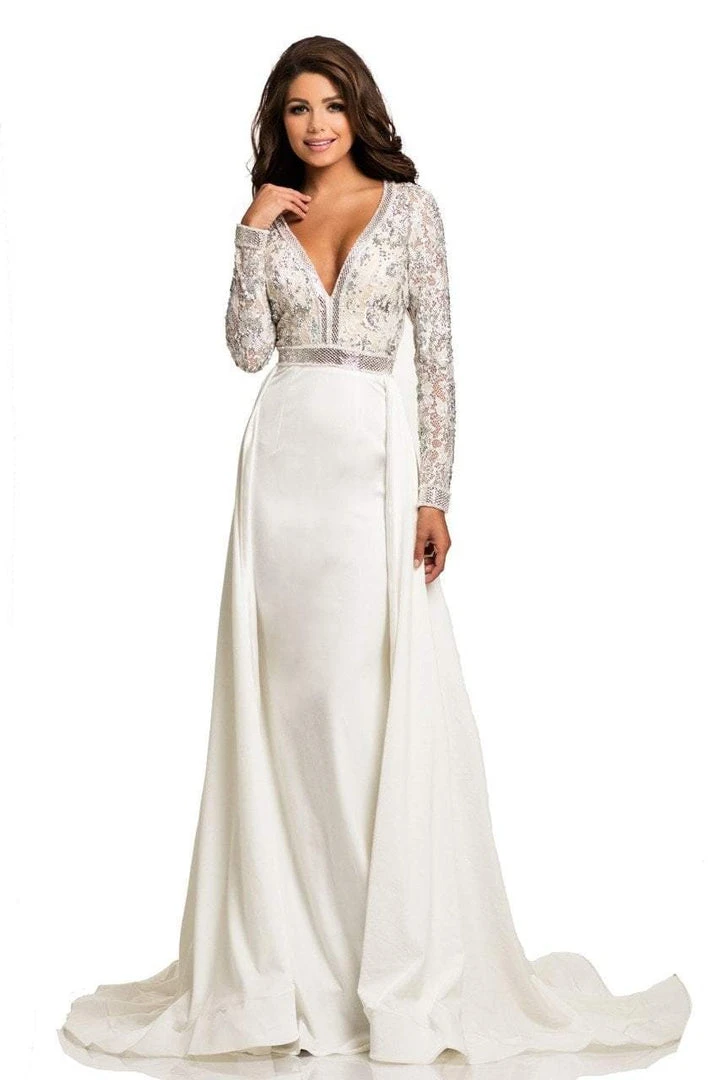 Johnathan Kayne - 8013 Embellished Lace Velvet Gown 3 Johnathan Kayne - 8013 Embellished Lace Velvet Gown