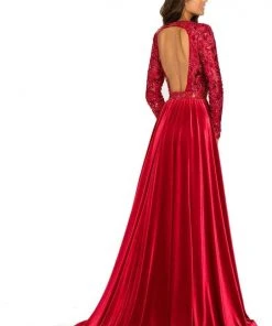 Johnathan Kayne - 8013 Embellished Lace Velvet Gown 17 Johnathan Kayne - 8013 Embellished Lace Velvet Gown