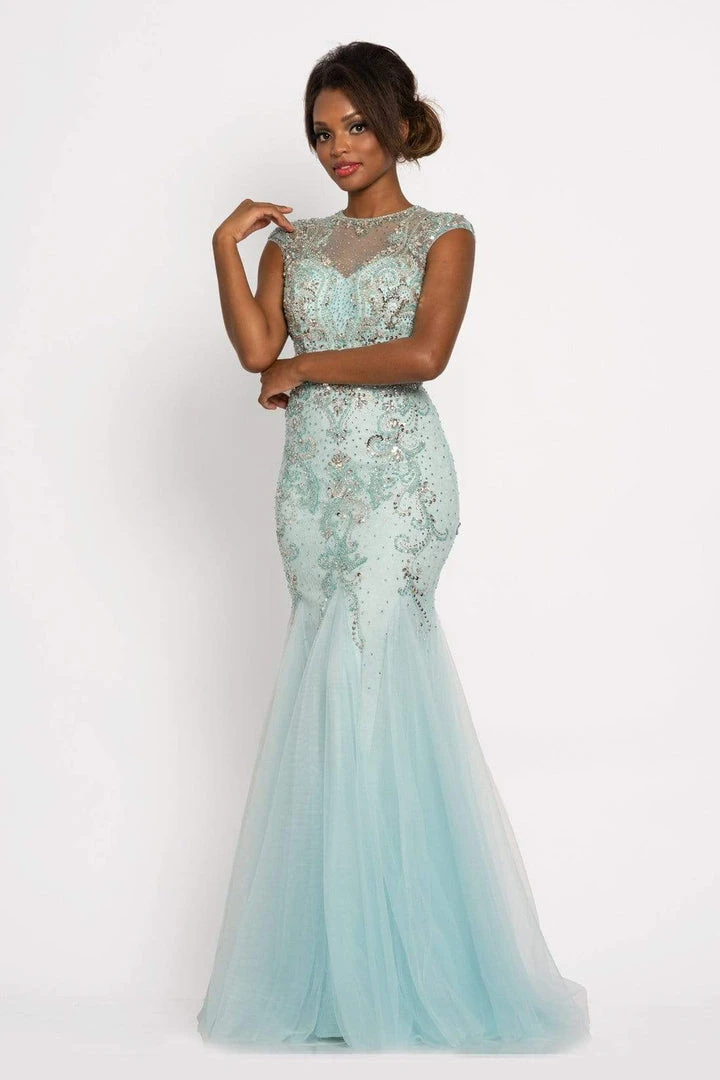 Johnathan Kayne - 9039 Jeweled Cap Sleeve Illusion Gown 11 Johnathan Kayne - 9039 Jeweled Cap Sleeve Illusion Gown
