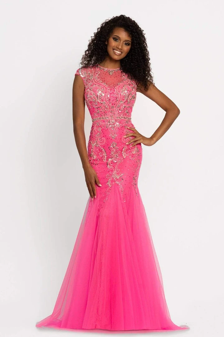 Johnathan Kayne - 9039 Jeweled Cap Sleeve Illusion Gown 12 Johnathan Kayne - 9039 Jeweled Cap Sleeve Illusion Gown