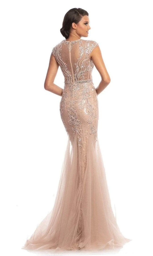 Johnathan Kayne - 9039 Jeweled Cap Sleeve Illusion Gown 4 Johnathan Kayne - 9039 Jeweled Cap Sleeve Illusion Gown