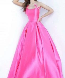 Jovani - 00199 Embellished Scoop Mikado Ballgown