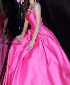 Jovani - 00199 Embellished Scoop Mikado Ballgown