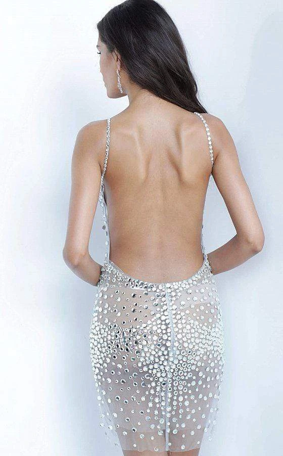 Jovani - 00576 Beaded Deep V-neck Fitted Dress 5 Jovani - 00576 Beaded Deep V-neck Fitted Dress