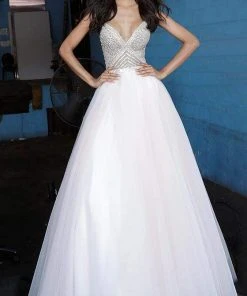 Jovani - 00580 Beaded Deep V-neck Ballgown 7 Jovani - 00580 Beaded Deep V-neck Ballgown