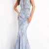 Jovani - 00883 Cap Sleeve Beaded Illusion Jewel Long Gown 1 Jovani - 00883 Cap Sleeve Beaded Illusion Jewel Long Gown