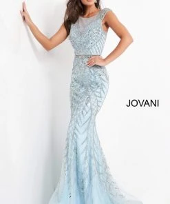 Jovani - 02336 Embellished Scoop Neck Trumpet Dress 7 Jovani - 02336 Embellished Scoop Neck Trumpet Dress