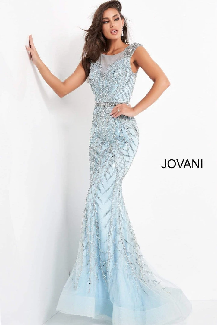 Jovani - 02336 Embellished Scoop Neck Trumpet Dress 5 Jovani - 02336 Embellished Scoop Neck Trumpet Dress