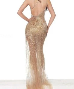 Jovani 02494 - Asymmetric Evening Gown