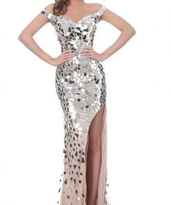 Jovani - 02500 Cut Glass Off-Shoulder Sheath Dress 6 Jovani - 02500 Cut Glass Off-Shoulder Sheath Dress