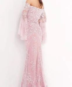 Jovani - 02570 Embroidered Off Shoulder Trumpet Gown 6 Jovani - 02570 Embroidered Off Shoulder Trumpet Gown