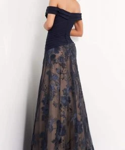 Jovani - 02852 Off Shoulder Pleated Bodice Embroidered Gown 7 Jovani - 02852 Off Shoulder Pleated Bodice Embroidered Gown