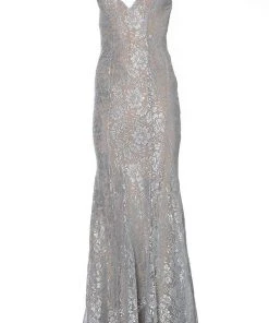 Jovani - 02906 Backless Metallic Lace Mermaid Gown 17 Jovani - 02906 Backless Metallic Lace Mermaid Gown