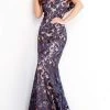 Jovani - 02912 Sequined Off Shoulder Trumpet Dress