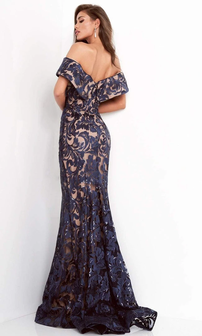 Jovani - 02912 Sequined Off Shoulder Trumpet Dress 4 Jovani - 02912 Sequined Off Shoulder Trumpet Dress