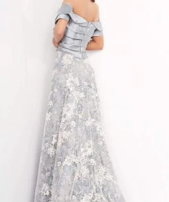 Jovani - 02921 Short Sleeve Tiered Bodice A-Line Gown