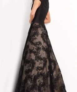 Jovani - 03330 Cap Sleeve V-Neck Soutache A-Line Gown 6 Jovani - 03330 Cap Sleeve V-Neck Soutache A-Line Gown