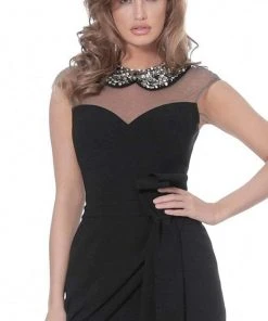 Jovani - 03660 Jeweled Collar Draped Romper 9 Jovani - 03660 Jeweled Collar Draped Romper