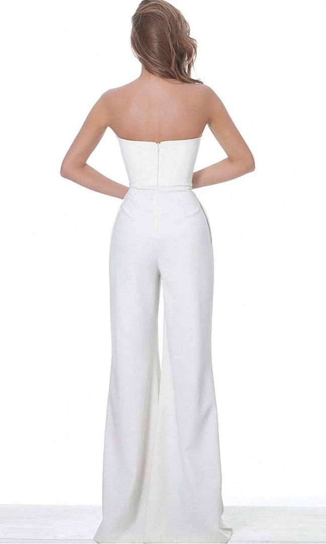 Jovani - 03828 Strapless Straight Neck Wide Leg Evening Jumpsuit 4 Jovani - 03828 Strapless Straight Neck Wide Leg Evening Jumpsuit
