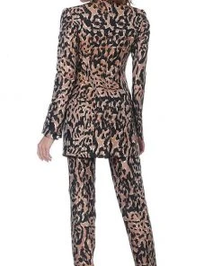 Jovani - 03840 Two-Piece Animal Print Pantsuit