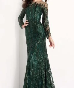 Jovani - 03936 Sequined Long Sleeve Sheath Dress 7 Jovani - 03936 Sequined Long Sleeve Sheath Dress