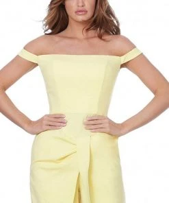 Jovani - 04126 Off Shoulder Front Overlay Fitted Romper Cocktail Dress 13 Jovani - 04126 Off Shoulder Front Overlay Fitted Romper Cocktail Dress