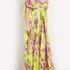 Jovani - 04176 Ruched Sleeve Printed Flowy Dress