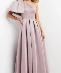 Jovani 04362 - Asymmetric Pleated Evening Gown