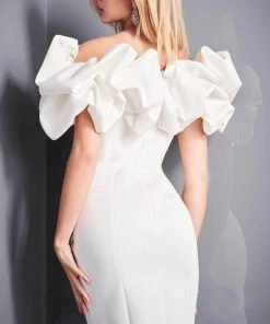 Jovani - 04367 Ruffled Off-Shoulder Fitted Dress 10 Jovani - 04367 Ruffled Off-Shoulder Fitted Dress