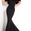 Jovani - 04368 Ruffled Off Shoulder Scuba Mermaid Evening Dress