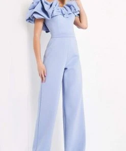 Jovani - 04369 Bubble Ruffle Off-Shoulder Scuba Jumpsuit 7 Jovani - 04369 Bubble Ruffle Off-Shoulder Scuba Jumpsuit