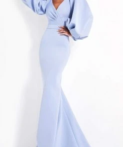 Jovani - 04371 Oversized Bishop Sleeve Mermaid Gown 7 Jovani - 04371 Oversized Bishop Sleeve Mermaid Gown