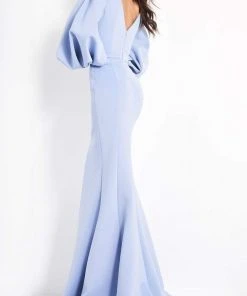 Jovani - 04371 Oversized Bishop Sleeve Mermaid Gown 6 Jovani - 04371 Oversized Bishop Sleeve Mermaid Gown