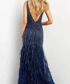 Jovani 04700 - Sleeveless Deep V-neck Evening Gown