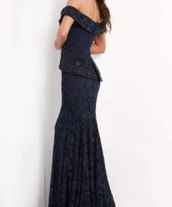 Jovani - 05059 Embellished Lace Off Shoulder Sheath Dress 6 Jovani - 05059 Embellished Lace Off Shoulder Sheath Dress