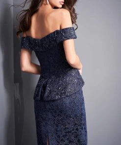 Jovani - 05060 Embroidered Off Shoulder Sheath Dress 6 Jovani - 05060 Embroidered Off Shoulder Sheath Dress